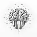 Brain with a cloud and rain  tattoo design idea