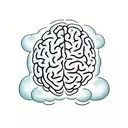 Brain with a cloud and rain  tattoo design idea
