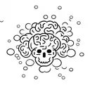 Brain with a cloud and rain  tattoo design idea