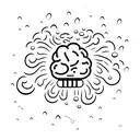 Brain with a cloud and rain  tattoo design idea