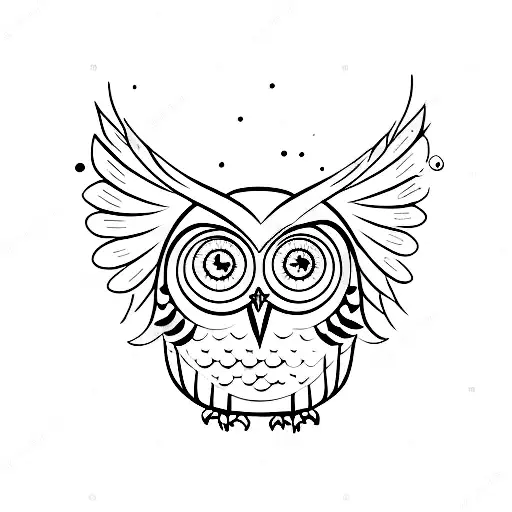 a wise owl and the star of the sea tattoo design idea