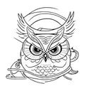 owl + Star of the sea tattoo design idea