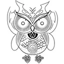 owl + Star of the sea tattoo design idea