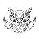 owl + Star of the sea tattoo design idea