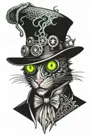 cat cthulu tentacles plague doctor tattoo design idea