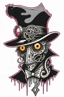 cat cthulu tentacles plague doctor tattoo design idea