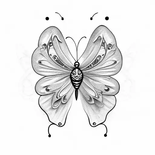 butterfly with semicolon body tattoo design idea