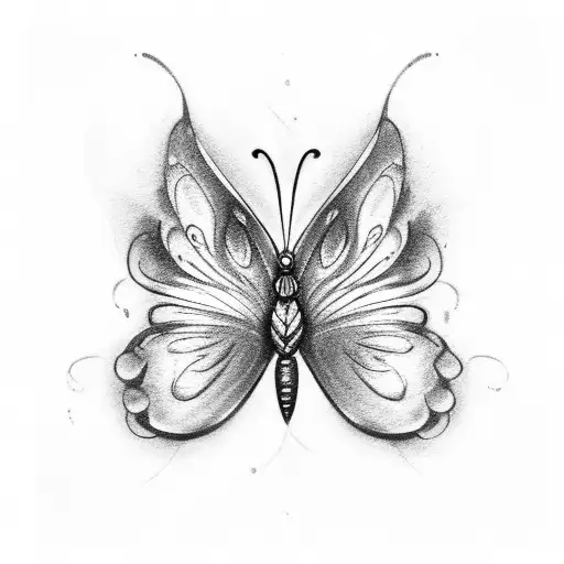 butterfly with semicolon  tattoo design idea