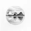 A tattoo of a beautiful sunset over a serene ocean, reflecting the client's appreciation for the beauty of nature tattoo design idea