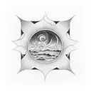 A tattoo of a beautiful sunset over a serene ocean, reflecting the client's appreciation for the beauty of nature tattoo design idea