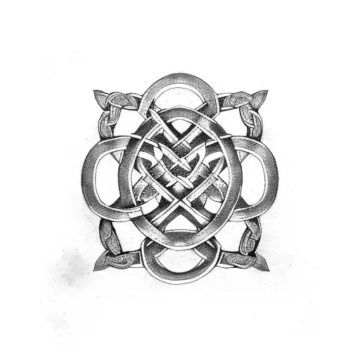 Celtic Knot Libra Scales Oak Tree Roots tattoo design idea