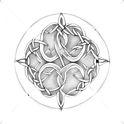 Celtic Knot Oak Tree Libra Scales tattoo design idea