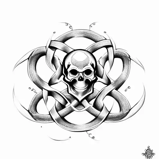 Celtic Knot Rose Vine Skull tattoo design idea