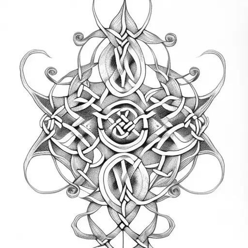 Celtic Rose Vine Long tattoo design idea