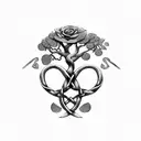 Celtic Knot Oak Tree Rose tattoo design idea