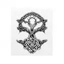 Celtic Knot Oak Tree Rose Skull tattoo design idea