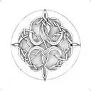 Celtic Knot Oak Tree Libra Scales tattoo design idea