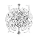 Celtic Knot Oak Tree Libra Scales tattoo design idea