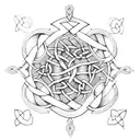 Celtic Knot Oak Tree Libra Scales tattoo design idea