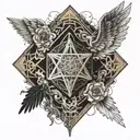 metatron angel cube merging tattoo design idea
