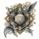 metatron angel cube merging tattoo design idea