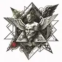 metatron angel cube merging tattoo design idea