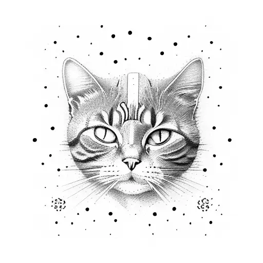 astronaut cat tattoo design idea
