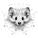 outspace surfing ferret tattoo design idea