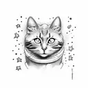 astronaut cat tattoo design idea
