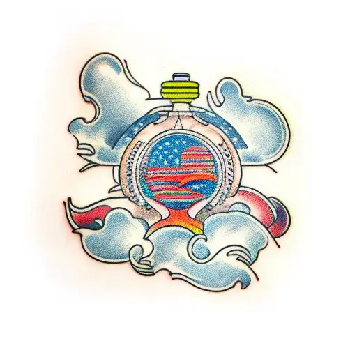 parachute tattoo design idea