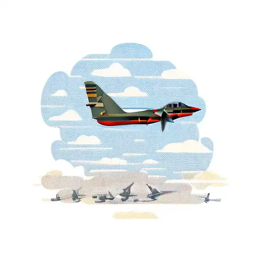 army planes tattoo design idea