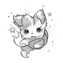 Vulpix Pokemon with galaxy background  tattoo design idea