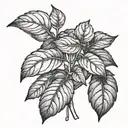 pau basil plant growing tattoo design idea