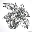 pau basil plant growing tattoo design idea