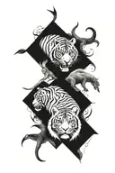 tiger, rhino and monkey tattoo design idea