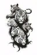 tiger, rhino and monkey tattoo design idea