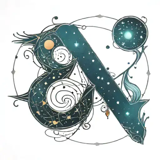 the Little Dipper constellation with the initials D.L inside  tattoo design idea