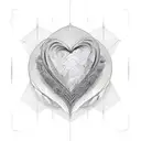 Heart made of two waves tattoo design idea