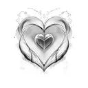 Heart made of two waves tattoo design idea