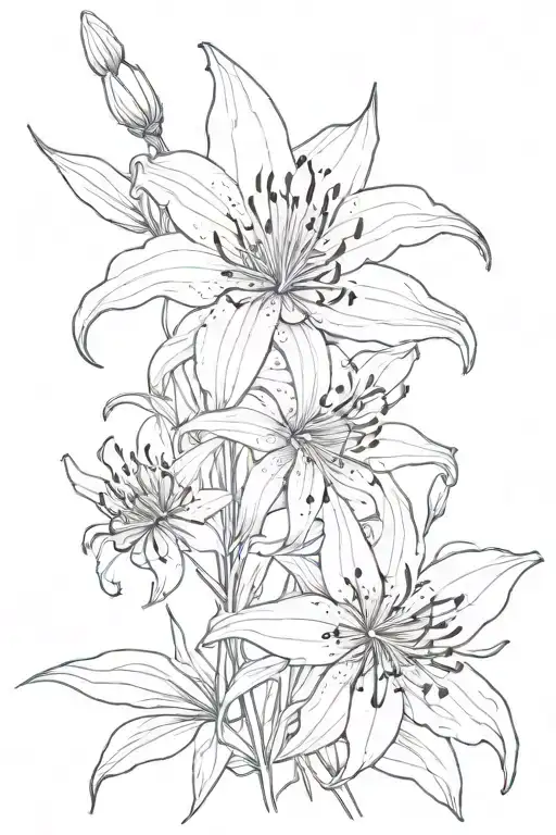 spider lily flower tattoo design idea