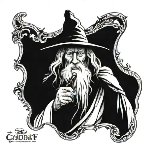 Gandalf smokes a pipe tattoo design idea