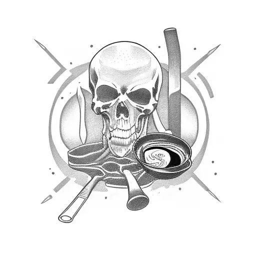 death reaper drinking coffee tattoo design idea