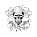 death reaper drinking coffee tattoo design idea