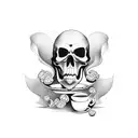 death reaper drinking coffee tattoo design idea