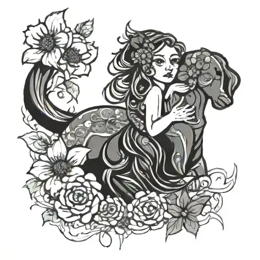 Molly intertwined with flowers wrapped tattoo design idea