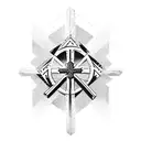 cross on mountain tattoo design idea