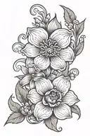 February June August September October birth flower incorporated tattoo design idea