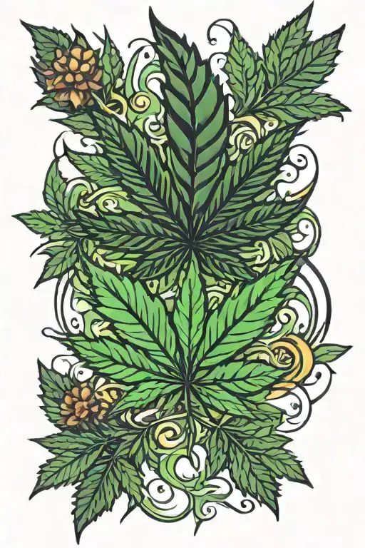 Dayz and cannabis leaf tattoo design idea