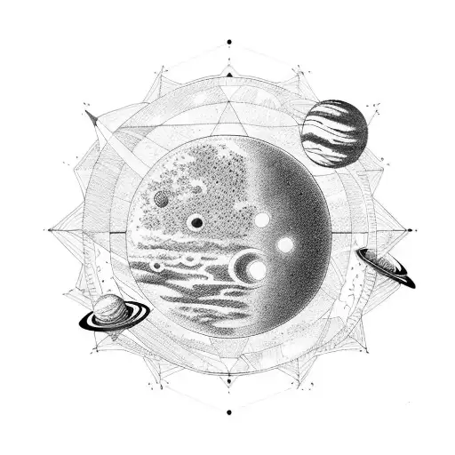 solar system tattoo design idea