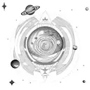 solar system tattoo design idea